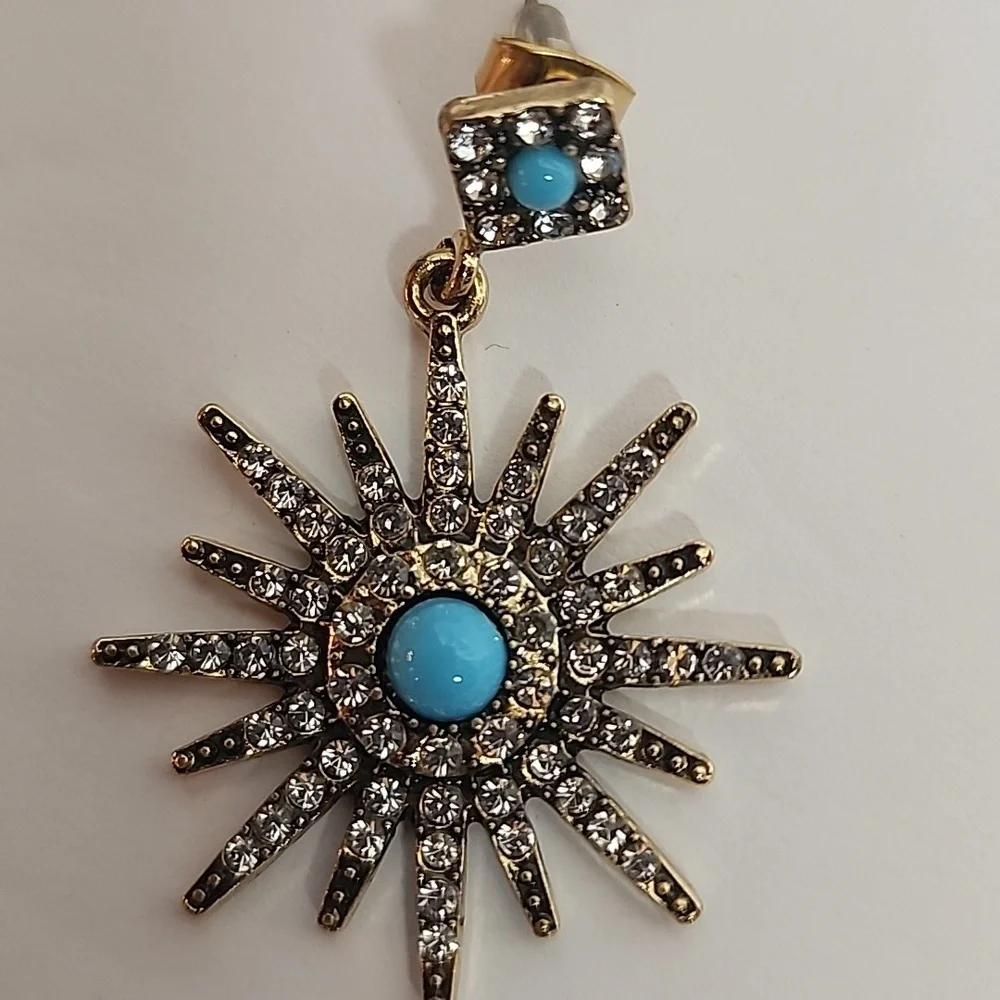 Adornia crystal & Blue Sunburst pierced earrings from Nordstrom. Bright & Bold